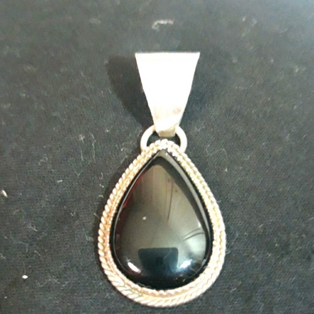 Sterling and black onyx pendant